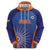 Custom India Cricket Zip Hoodie Go Champions Men In Blue