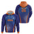 Custom India Cricket Zip Hoodie Go Champions Men In Blue