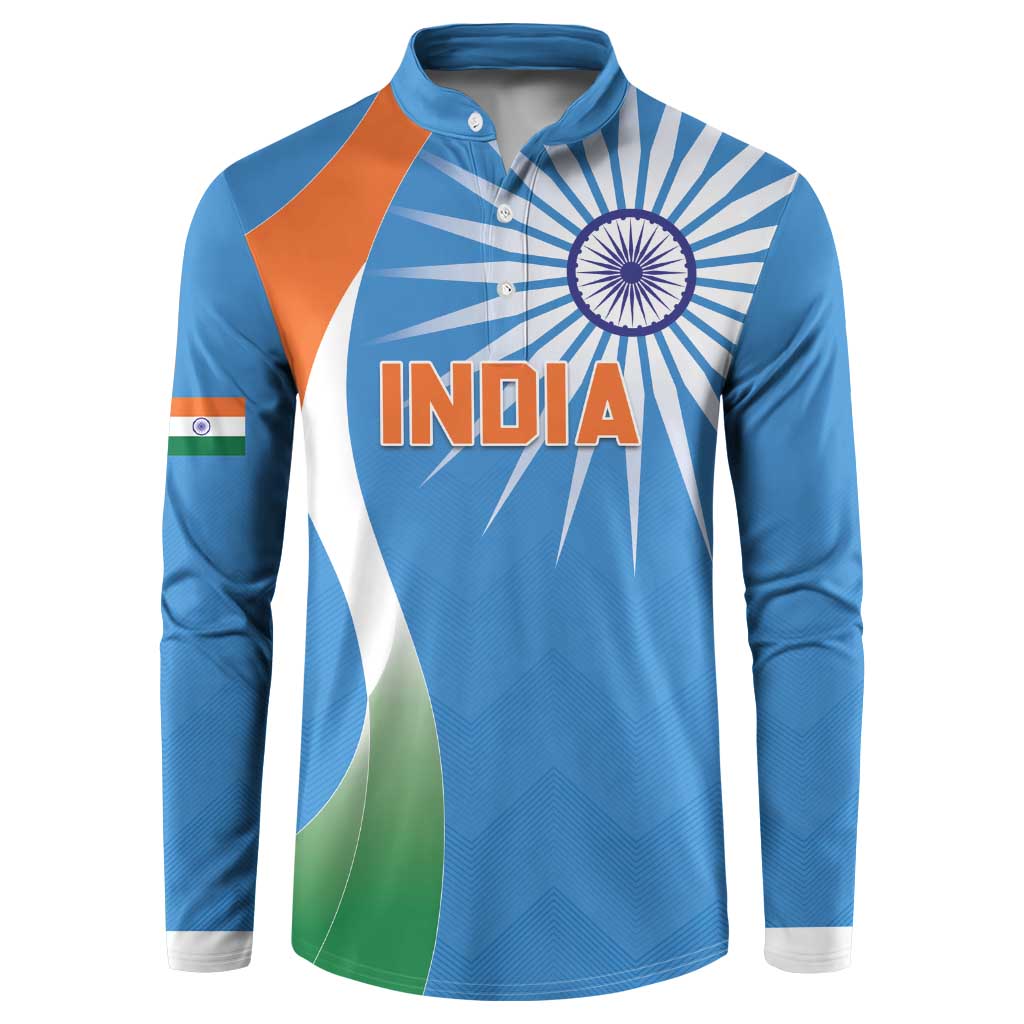 Custom India Cricket Button Sweatshirt Sporty Style LT05 - Wonder Print Shop