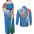 Custom India Cricket Couples Matching Off Shoulder Maxi Dress and Long Sleeve Button Shirt Sporty Style LT05 - Wonder Print Shop