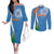 Custom India Cricket Couples Matching Off The Shoulder Long Sleeve Dress and Long Sleeve Button Shirt Sporty Style