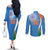 Custom India Cricket Couples Matching Off The Shoulder Long Sleeve Dress and Long Sleeve Button Shirt Sporty Style