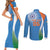 Custom India Cricket Couples Matching Short Sleeve Bodycon Dress and Long Sleeve Button Shirt Sporty Style LT05 - Wonder Print Shop