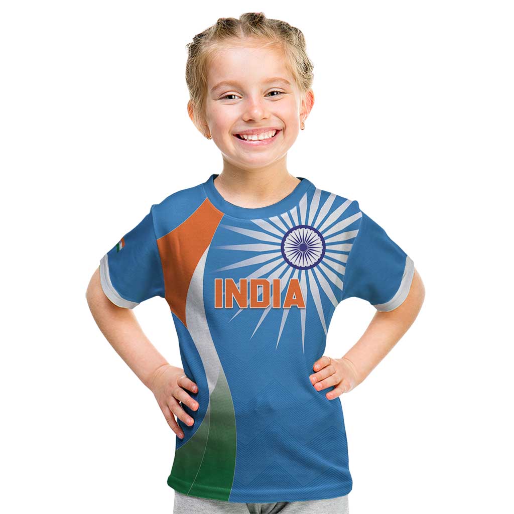 Custom India Cricket Kid T Shirt Sporty Style LT05 - Wonder Print Shop