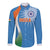 Custom India Cricket Long Sleeve Button Shirt Sporty Style LT05 - Wonder Print Shop