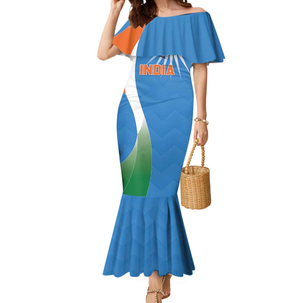 Custom India Cricket Mermaid Dress Sporty Style LT05 - Wonder Print Shop