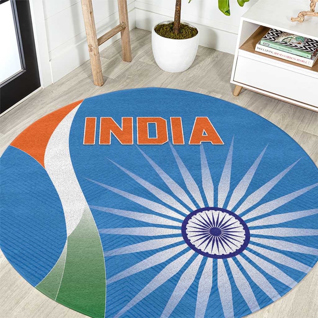 India Cricket Round Carpet Sporty Style