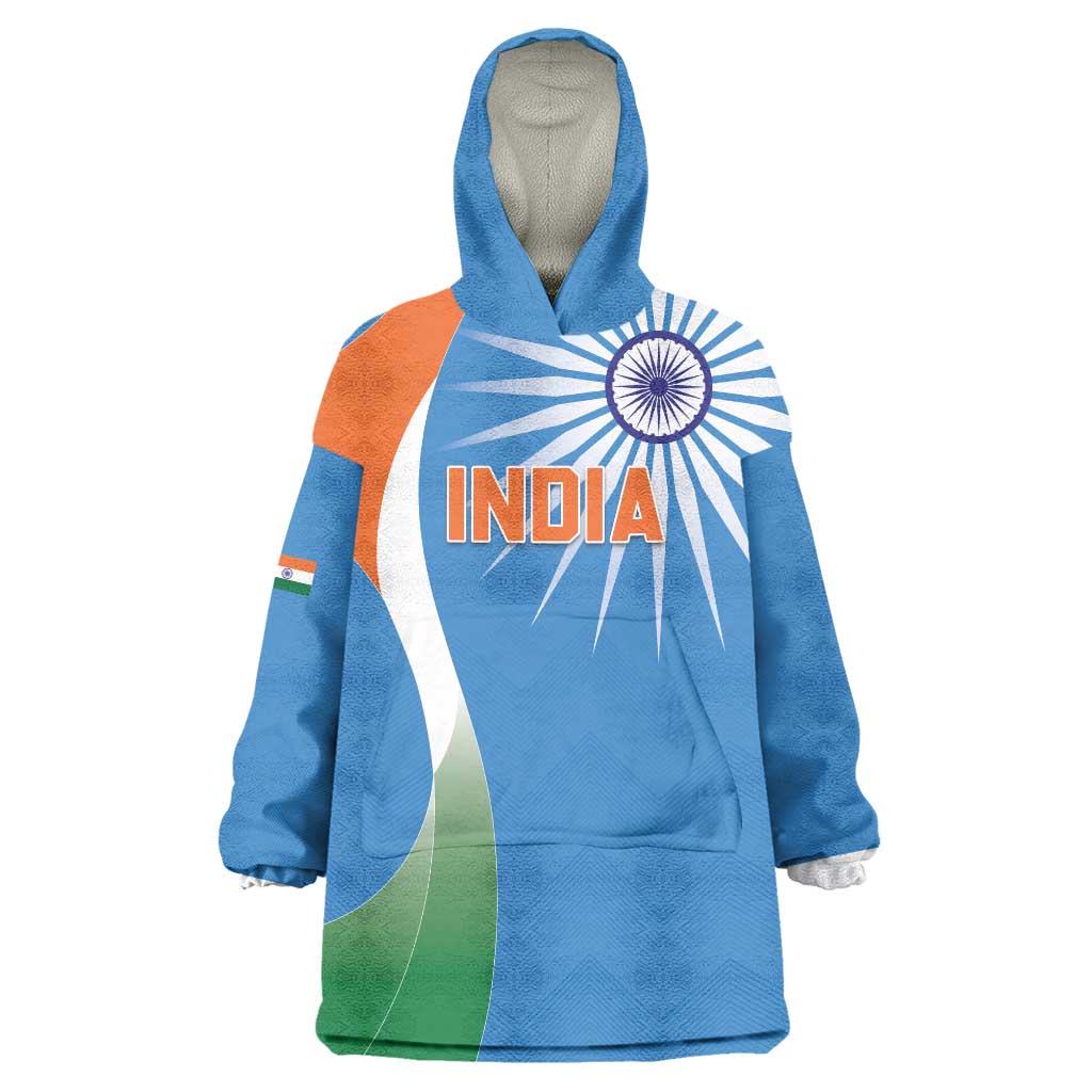 Custom India Cricket Wearable Blanket Hoodie Sporty Style