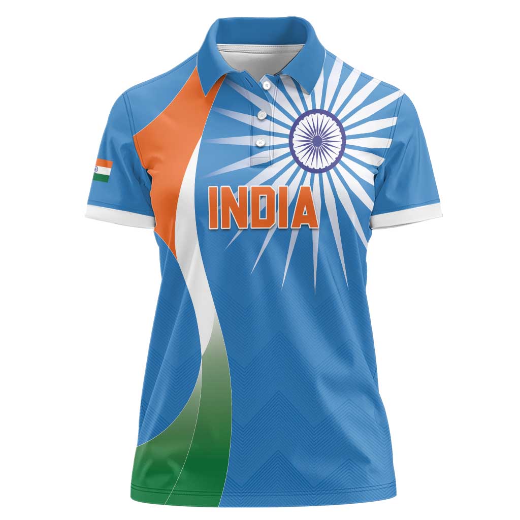 Custom India Cricket Women Polo Shirt Sporty Style