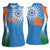 Custom India Cricket Women Sleeveless Polo Shirt Sporty Style