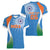 Custom India Cricket Women V-Neck T-Shirt Sporty Style