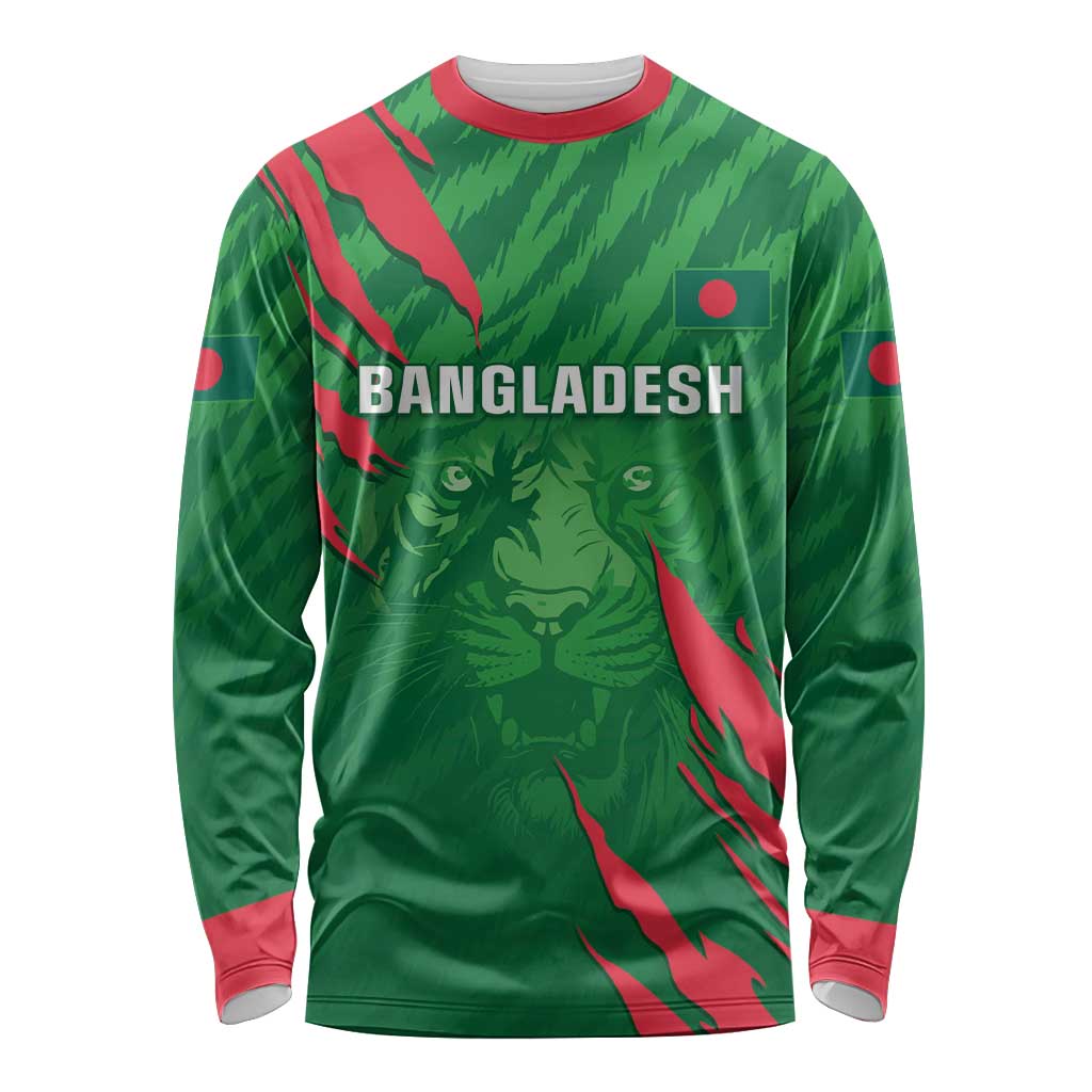 Custom Bangladesh Cricket Long Sleeve Shirt Go Champions The Tigers LT05 - Wonder Print Shop