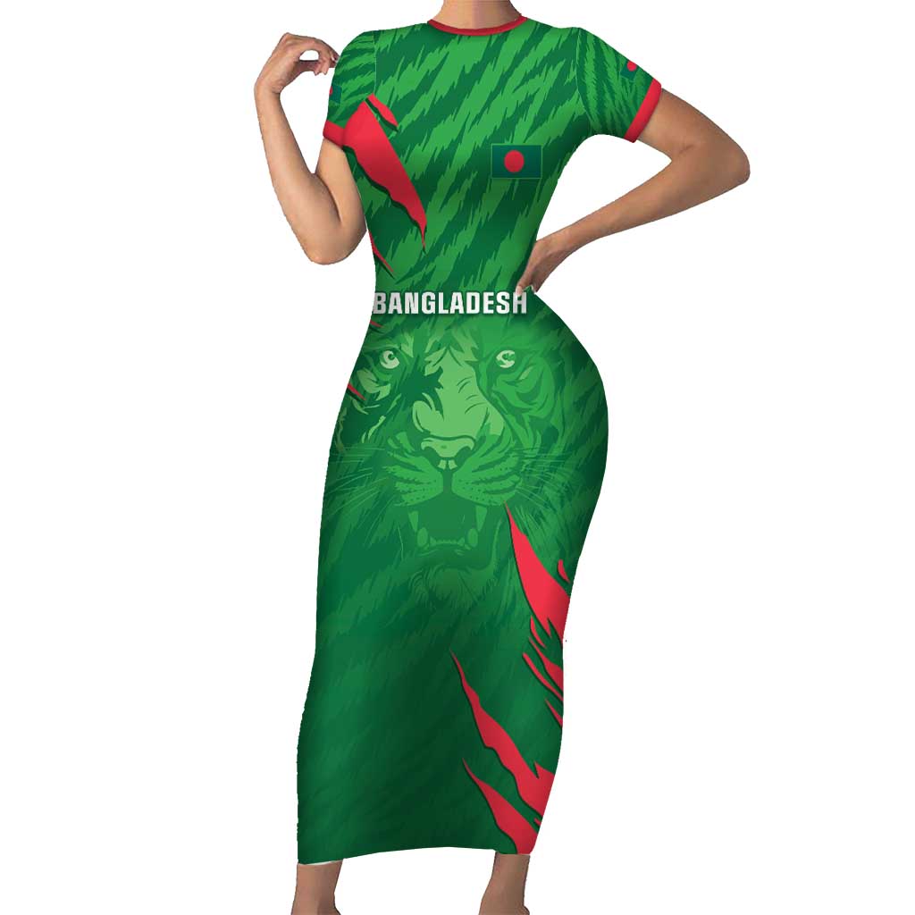 Custom Bangladesh Cricket Short Sleeve Bodycon Dress Go Champions The Tigers