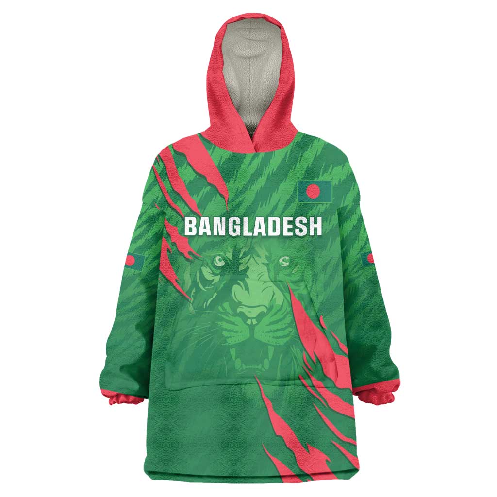 Custom Bangladesh Cricket Wearable Blanket Hoodie Go Champions The Tigers