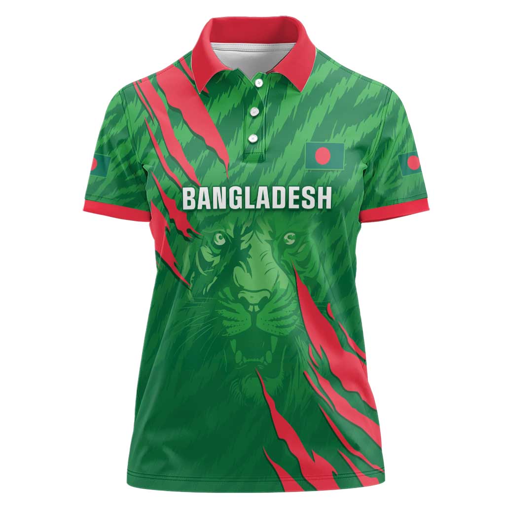 Custom Bangladesh Cricket Women Polo Shirt Go Champions The Tigers