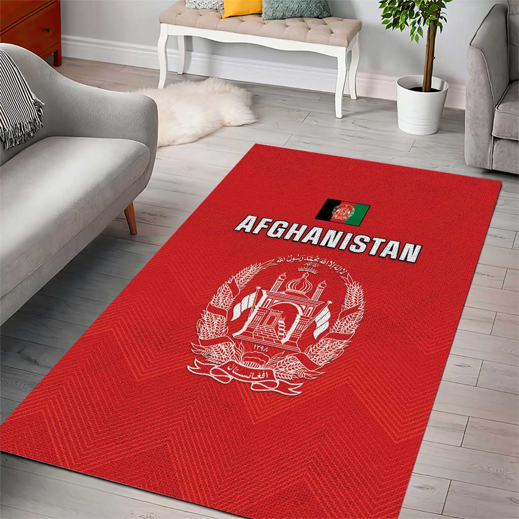 Afghanistan Cricket Area Rug Flag Style