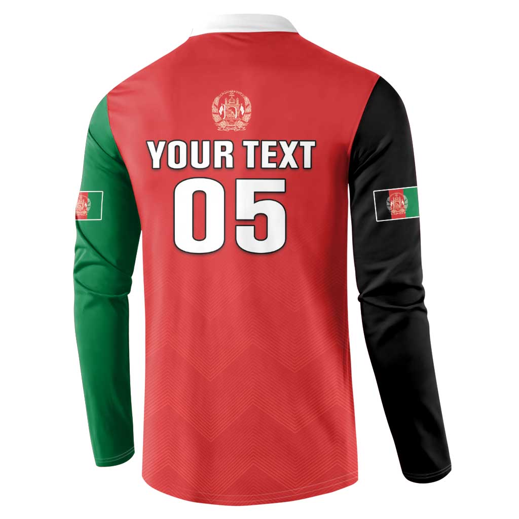Back of red cricket sweatshirt with green/black sleeves, YOUR TEXT 05 and crest