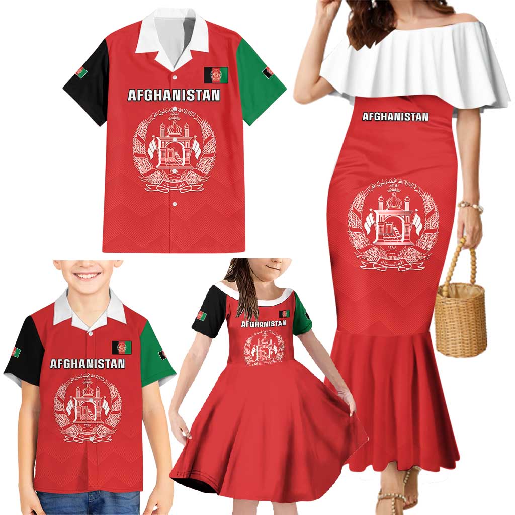 Custom Afghanistan Cricket Family Matching Mermaid Dress and Hawaiian Shirt Flag Style LT05 - Wonder Print Shop