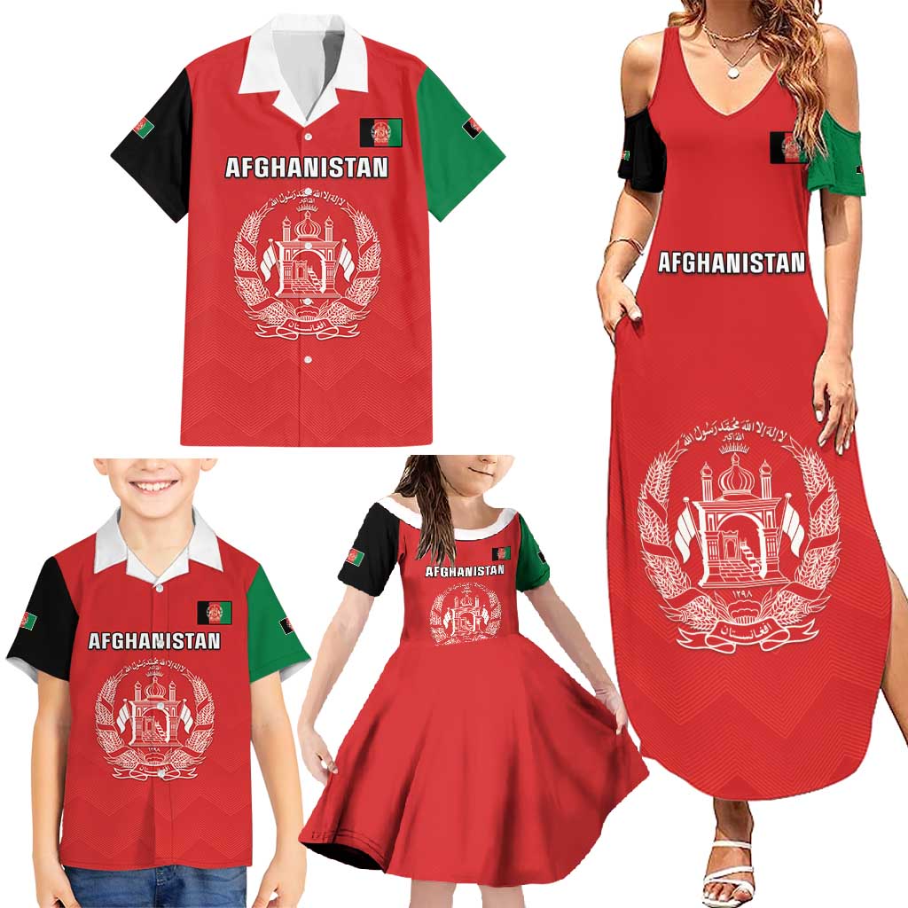 Custom Afghanistan Cricket Family Matching Summer Maxi Dress and Hawaiian Shirt Flag Style LT05 - Wonder Print Shop