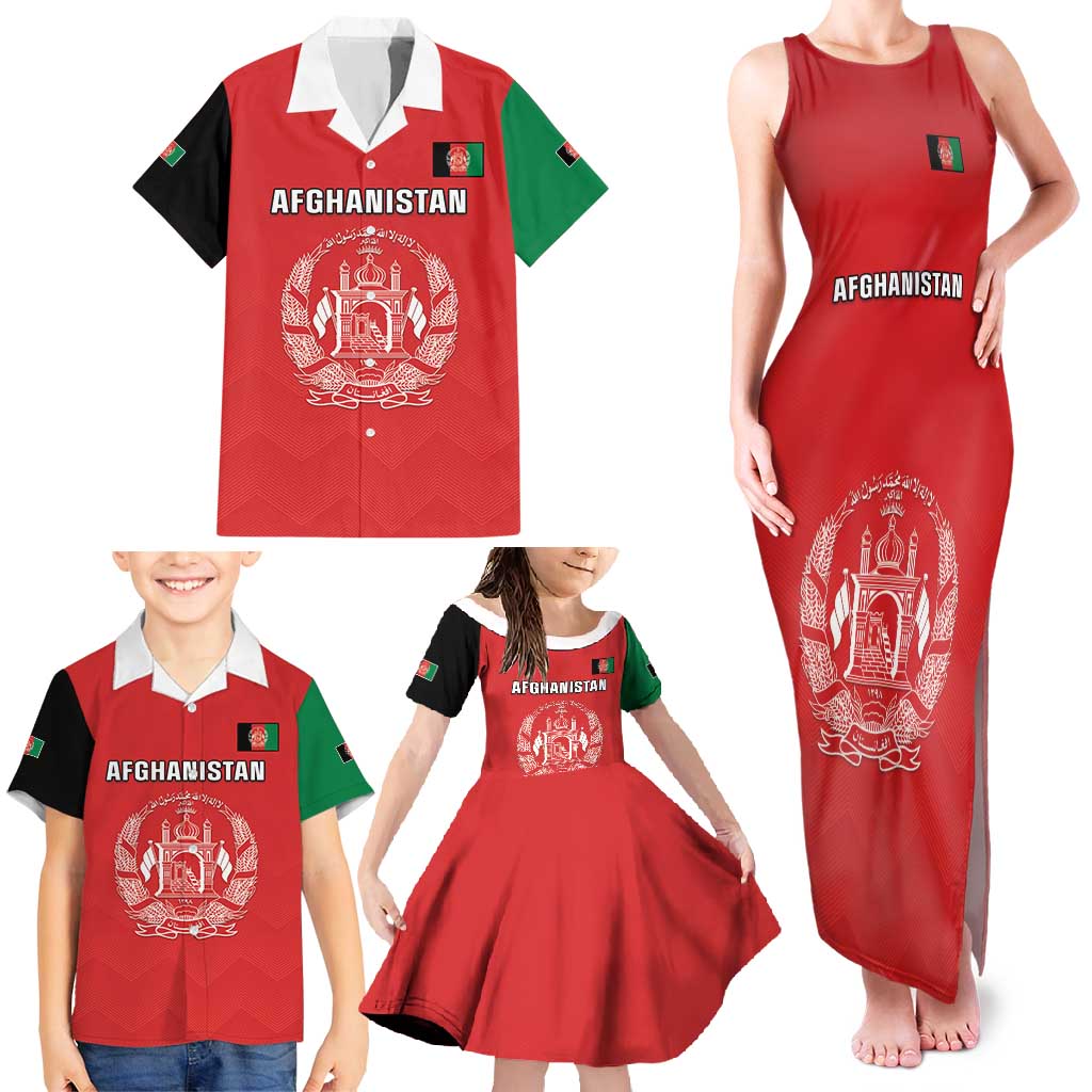 Custom Afghanistan Cricket Family Matching Tank Maxi Dress and Hawaiian Shirt Flag Style LT05 - Wonder Print Shop