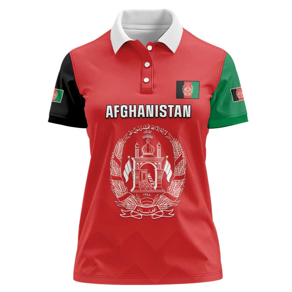 Custom Afghanistan Cricket Women Polo Shirt Flag Style LT05 - Wonder Print Shop