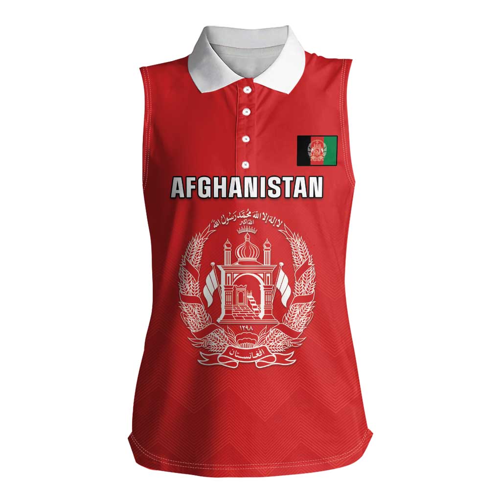 Custom Afghanistan Cricket Women Sleeveless Polo Shirt Flag Style LT05 - Wonder Print Shop