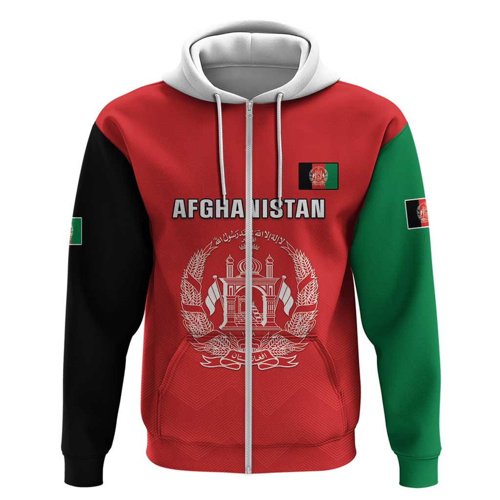 Custom Afghanistan Cricket Zip Hoodie Flag Style LT05 - Wonder Print Shop