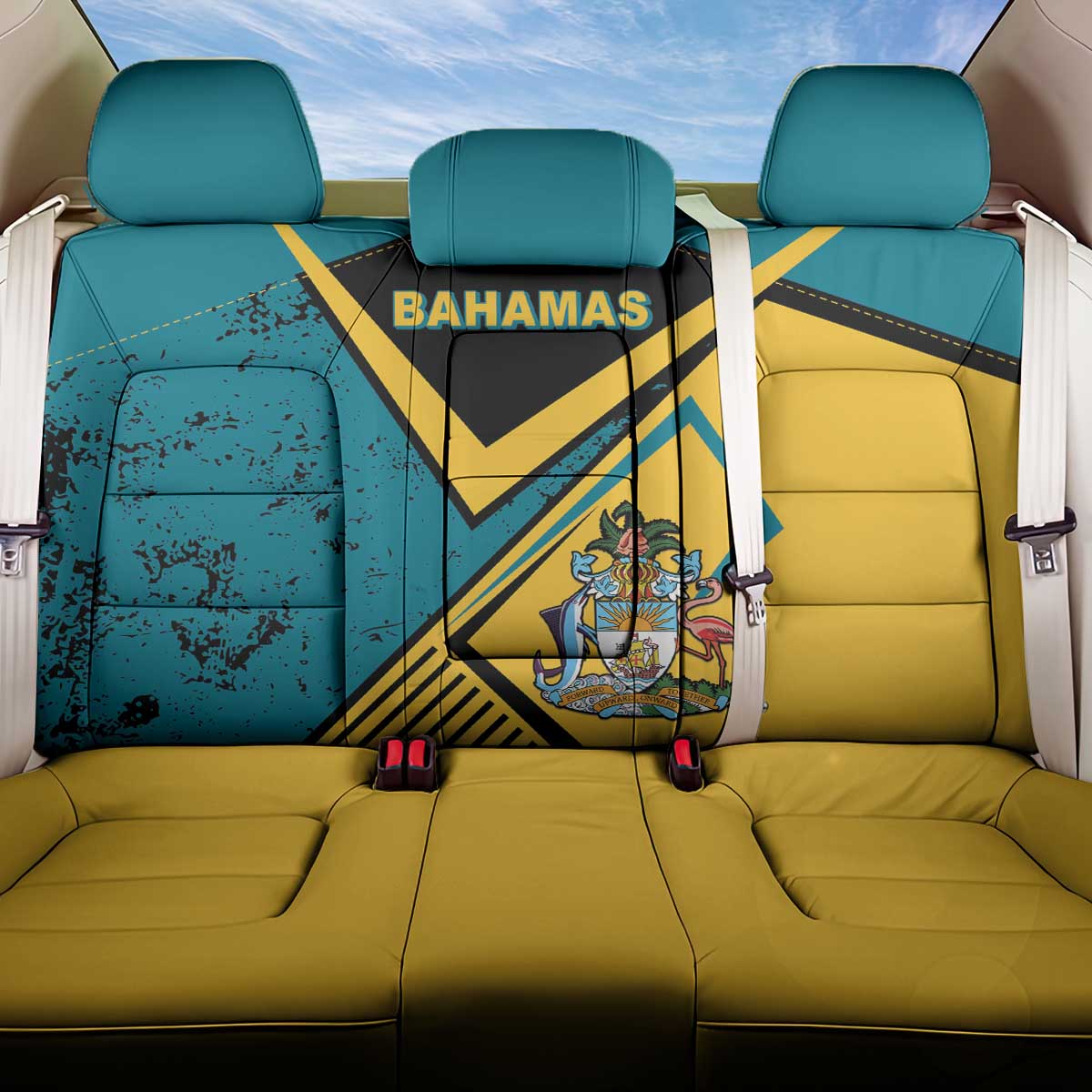 Bahamas Back Car Seat Cover Coat Of Arms Unique Style