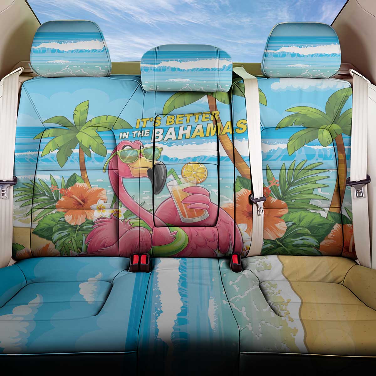 Bahamas Beach Back Car Seat Cover Welcome To Paradise