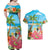 Bahamas Beach Couples Matching Off Shoulder Maxi Dress and Hawaiian Shirt Welcome To Paradise