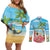 Bahamas Beach Couples Matching Off Shoulder Short Dress and Long Sleeve Button Shirt Welcome To Paradise