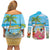 Bahamas Beach Couples Matching Off Shoulder Short Dress and Long Sleeve Button Shirt Welcome To Paradise