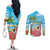 Bahamas Beach Couples Matching Off The Shoulder Long Sleeve Dress and Long Sleeve Button Shirt Welcome To Paradise