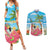 Bahamas Beach Couples Matching Summer Maxi Dress and Long Sleeve Button Shirt Welcome To Paradise