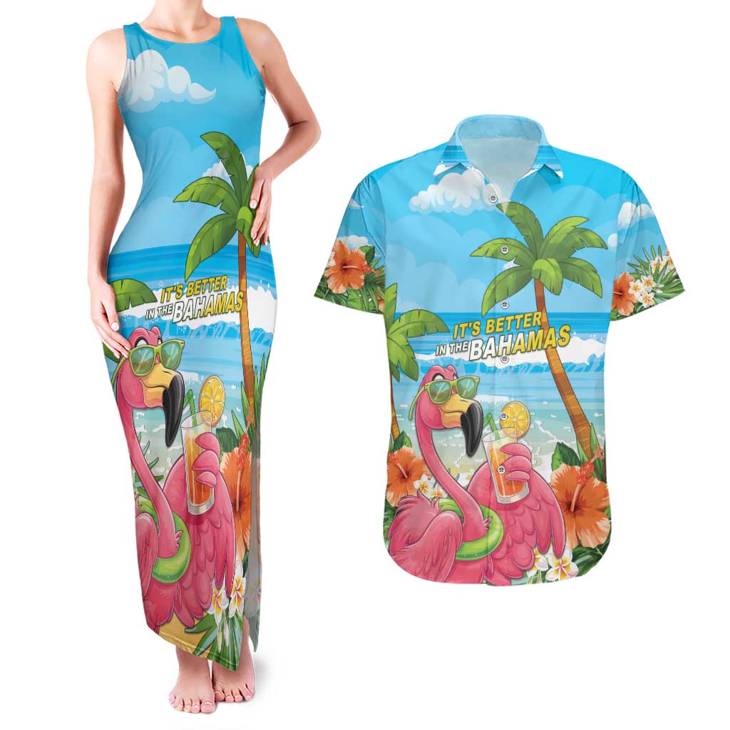 Bahamas Beach Couples Matching Tank Maxi Dress and Hawaiian Shirt Welcome To Paradise