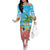 Bahamas Beach Family Matching Off The Shoulder Long Sleeve Dress and Hawaiian Shirt Welcome To Paradise