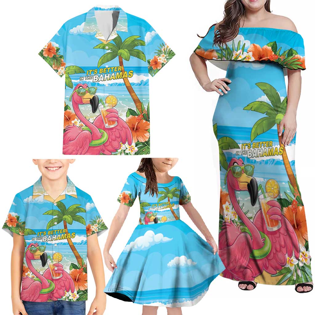 Bahamas Beach Family Matching Off Shoulder Maxi Dress and Hawaiian Shirt Welcome To Paradise