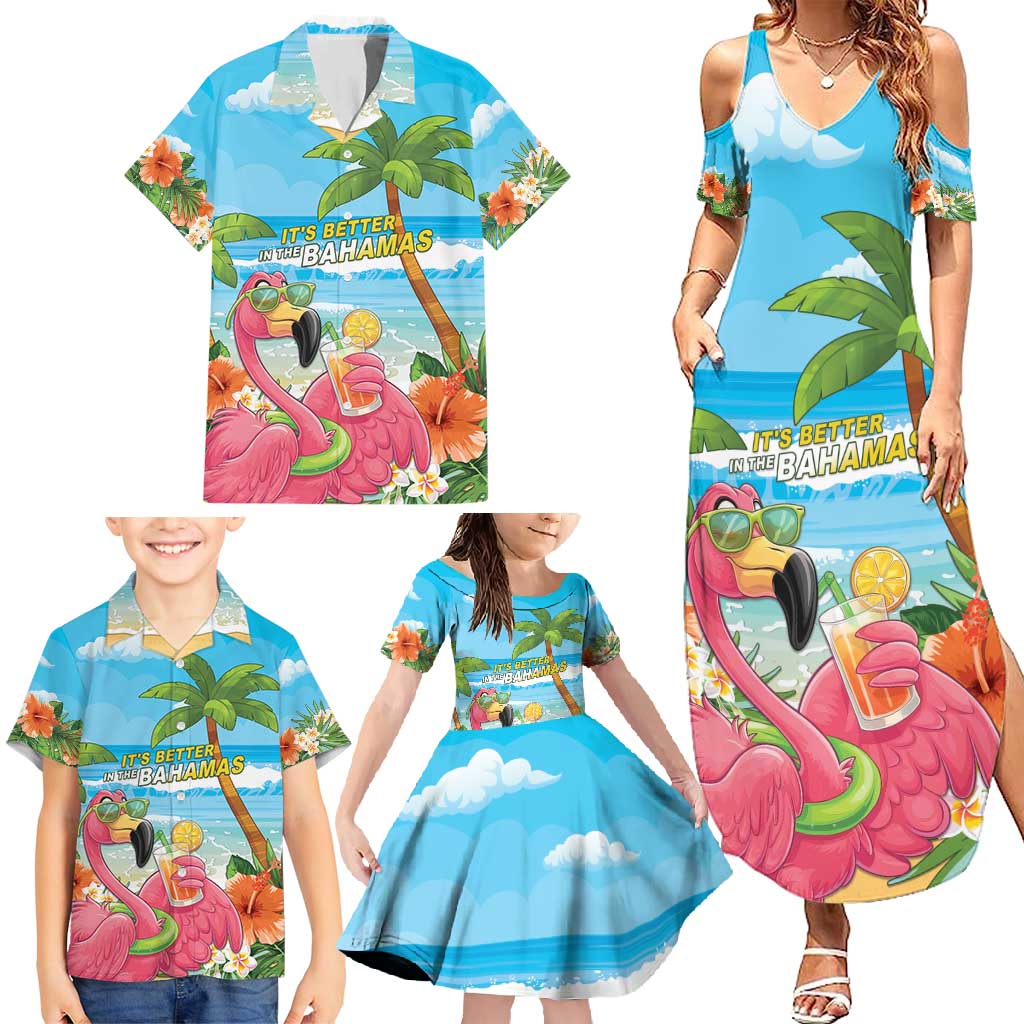 Bahamas Beach Family Matching Summer Maxi Dress and Hawaiian Shirt Welcome To Paradise