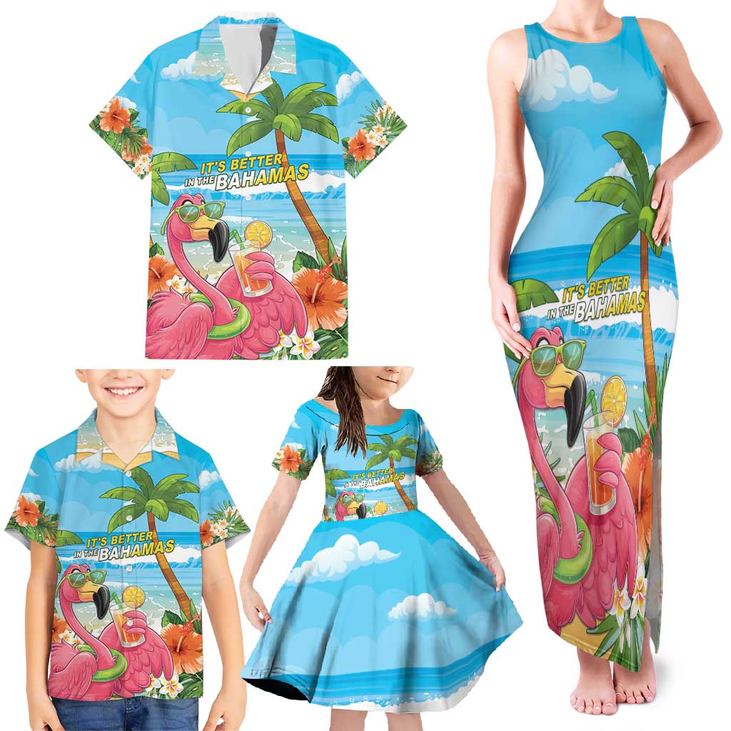 Bahamas Beach Family Matching Tank Maxi Dress and Hawaiian Shirt Welcome To Paradise