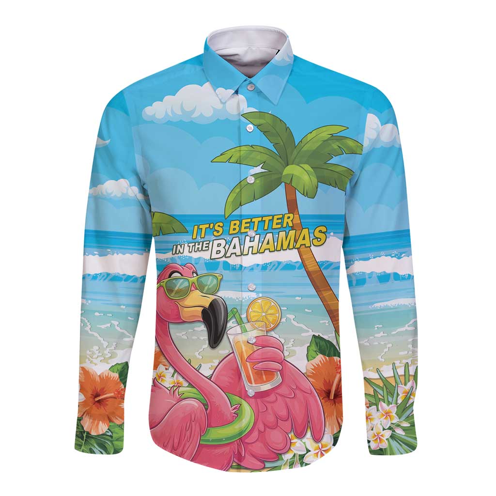 Bahamas Beach Long Sleeve Button Shirt Welcome To Paradise