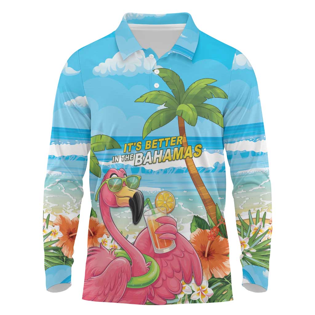 Bahamas Beach Long Sleeve Polo Shirt Welcome To Paradise