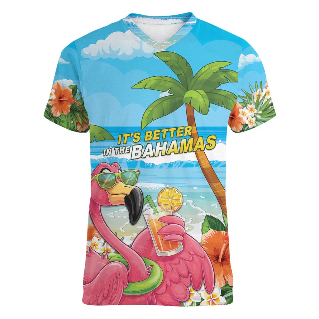 Bahamas Beach Women V-Neck T-Shirt Welcome To Paradise