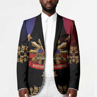 Personalized Haiti And Philippines Blazer Haitian Filipino Heritage Crest