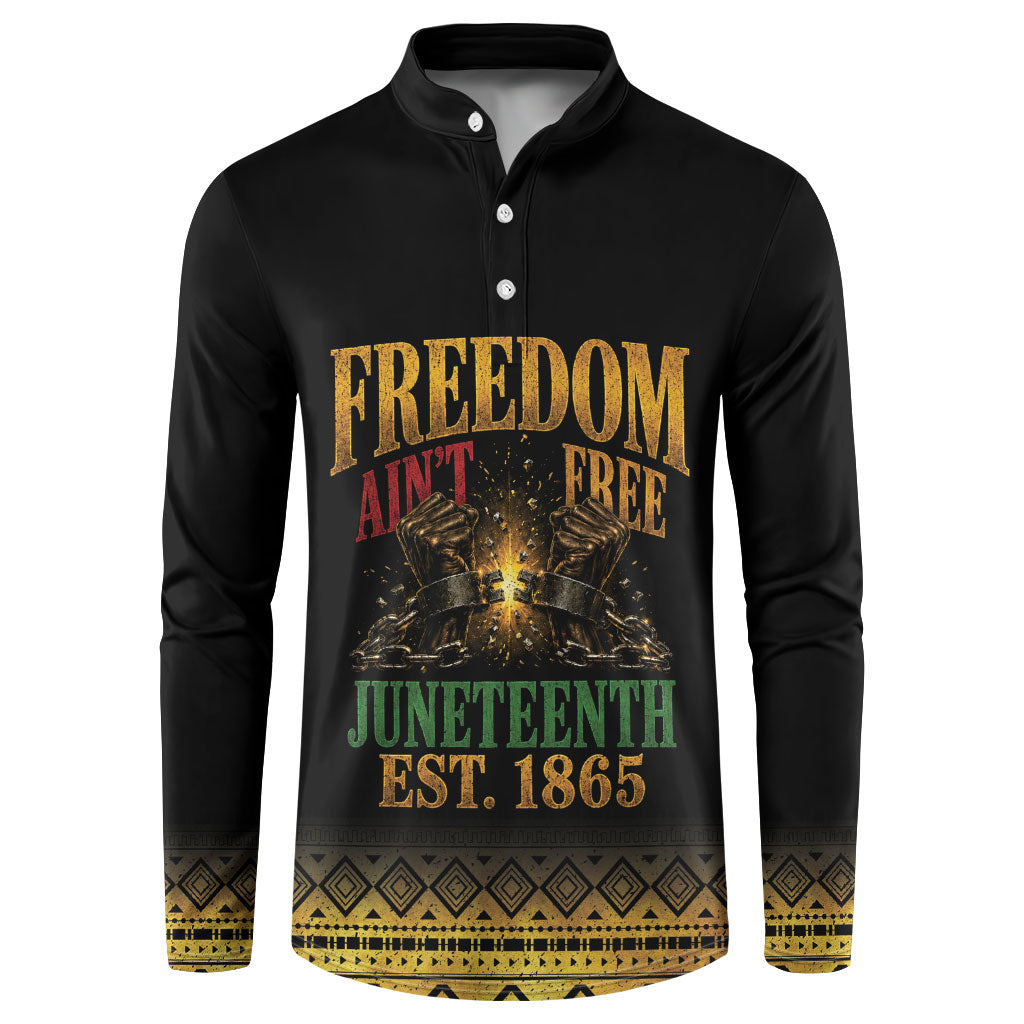 Juneteenth 1865 Button Sweatshirt Freedom Ain't Free