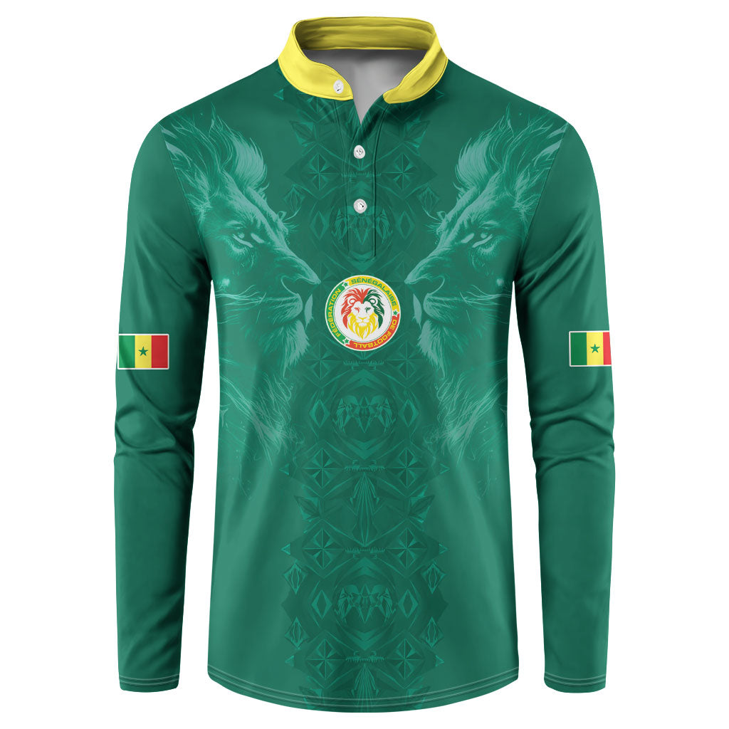 Custom Senegal Football Button Sweatshirt Lions Of Teranga Sporty Style