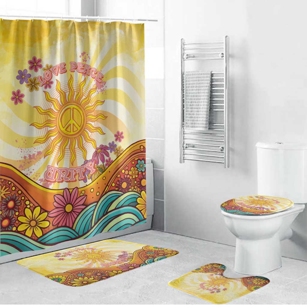 Love Peace Unity Bathroom Set Hippie Soul Sunflower - Wonder Print Shop