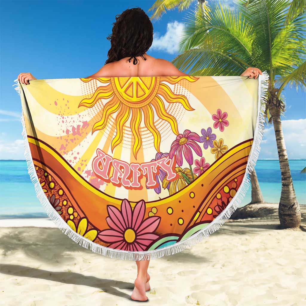 Love Peace Unity Beach Blanket Hippie Soul Sunflower - Wonder Print Shop