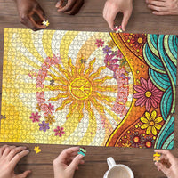 Love Peace Unity Puzzle Hippie Soul Sunflower - Wonder Print Shop