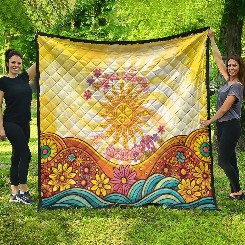 Love Peace Unity Quilt Hippie Soul Sunflower - Wonder Print Shop