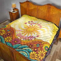 Love Peace Unity Quilt Hippie Soul Sunflower - Wonder Print Shop